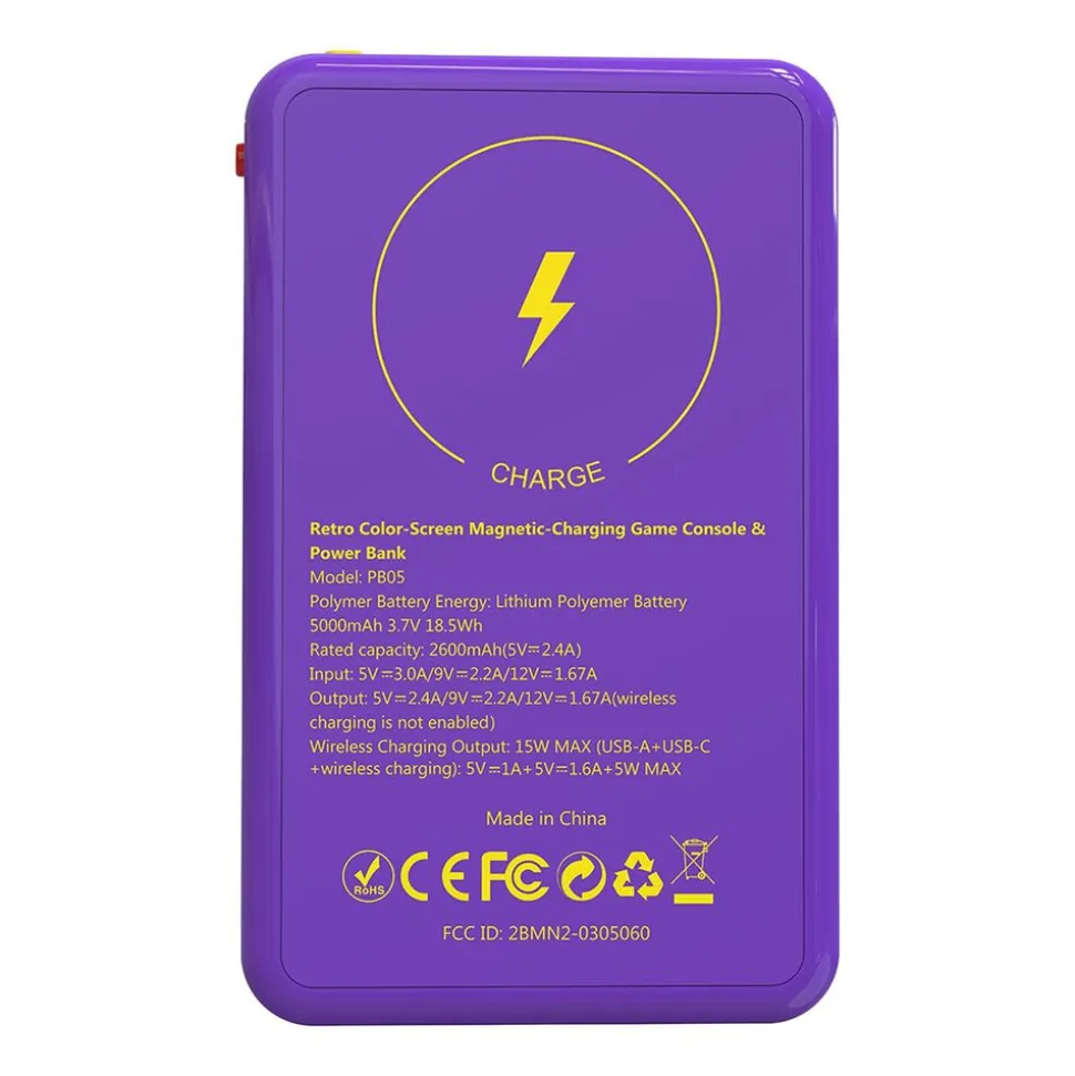 Konsola z powerbankiem YLW Gaminja, 2 w 1, fioletowa