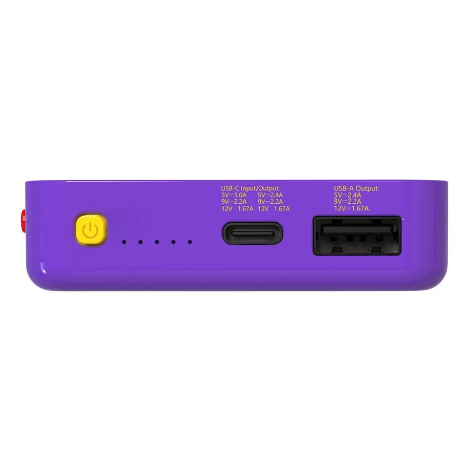 Konsola z powerbankiem YLW Gaminja, 2 w 1, fioletowa