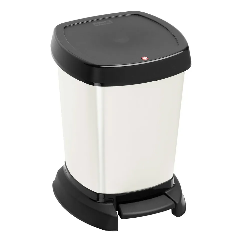 Kosz na śmieci Rotho Paso, biały, 6 L, z pedałem