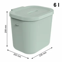Kosz na pieluchy Rotho Kayo, 6 l, szałwiowy