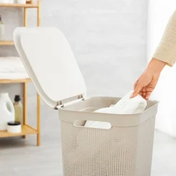 Kosz na pranie Brisen Rotho, 50 L, beżowy