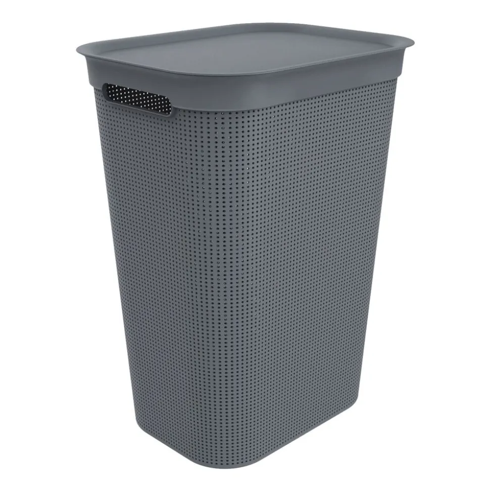Kosz na pranie Brisen Rotho, 50 L, srebrny