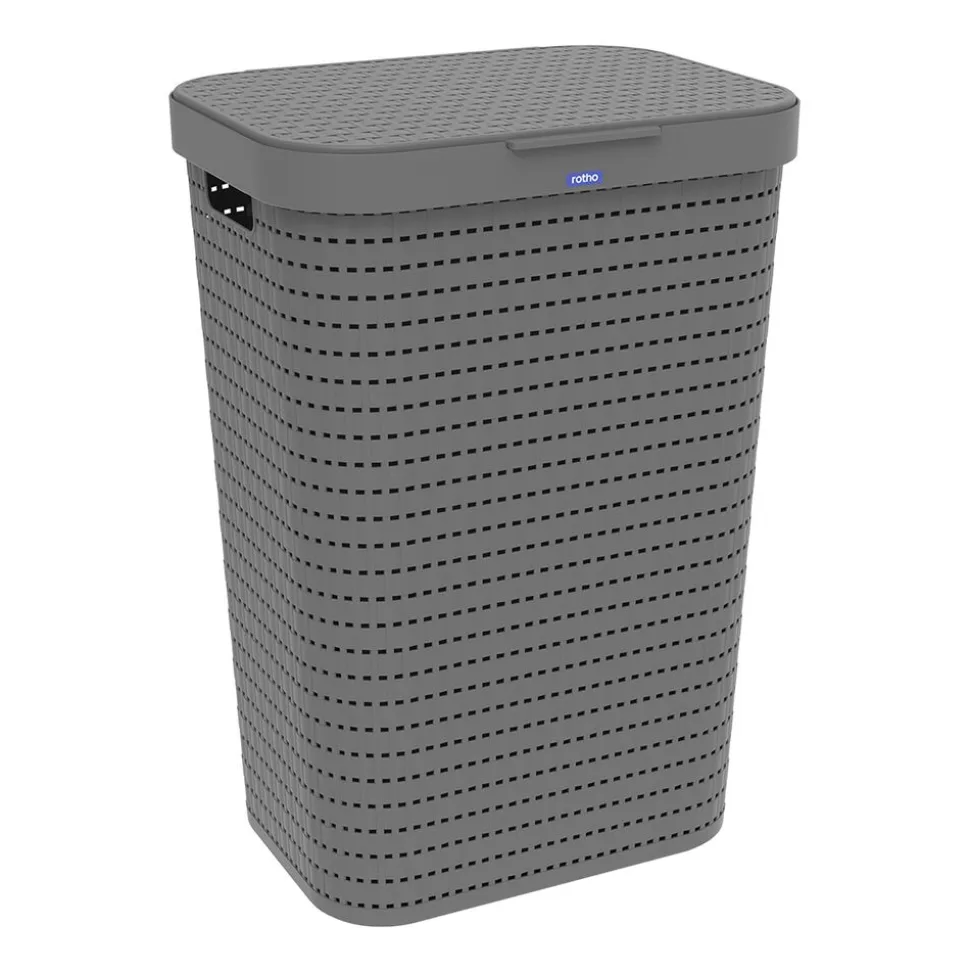 Kosz na pranie Country Rotho, 55 L, antracyt