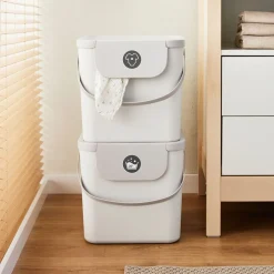 Kosz na pranie i pieluchy Rotho Kayo, 40 l, biały