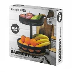 Koszyk na owoce Konighoffer Harmony, 2 poziomy, czarny