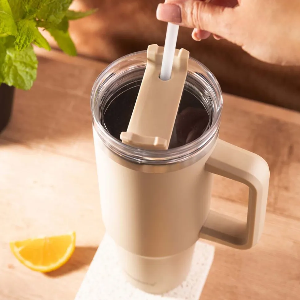 Kubek termczny z pokrywką Klausberg, 1,1 l, beżowy