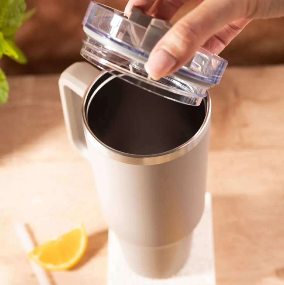 Kubek termczny z pokrywką Klausberg, 1,1 l, beżowy