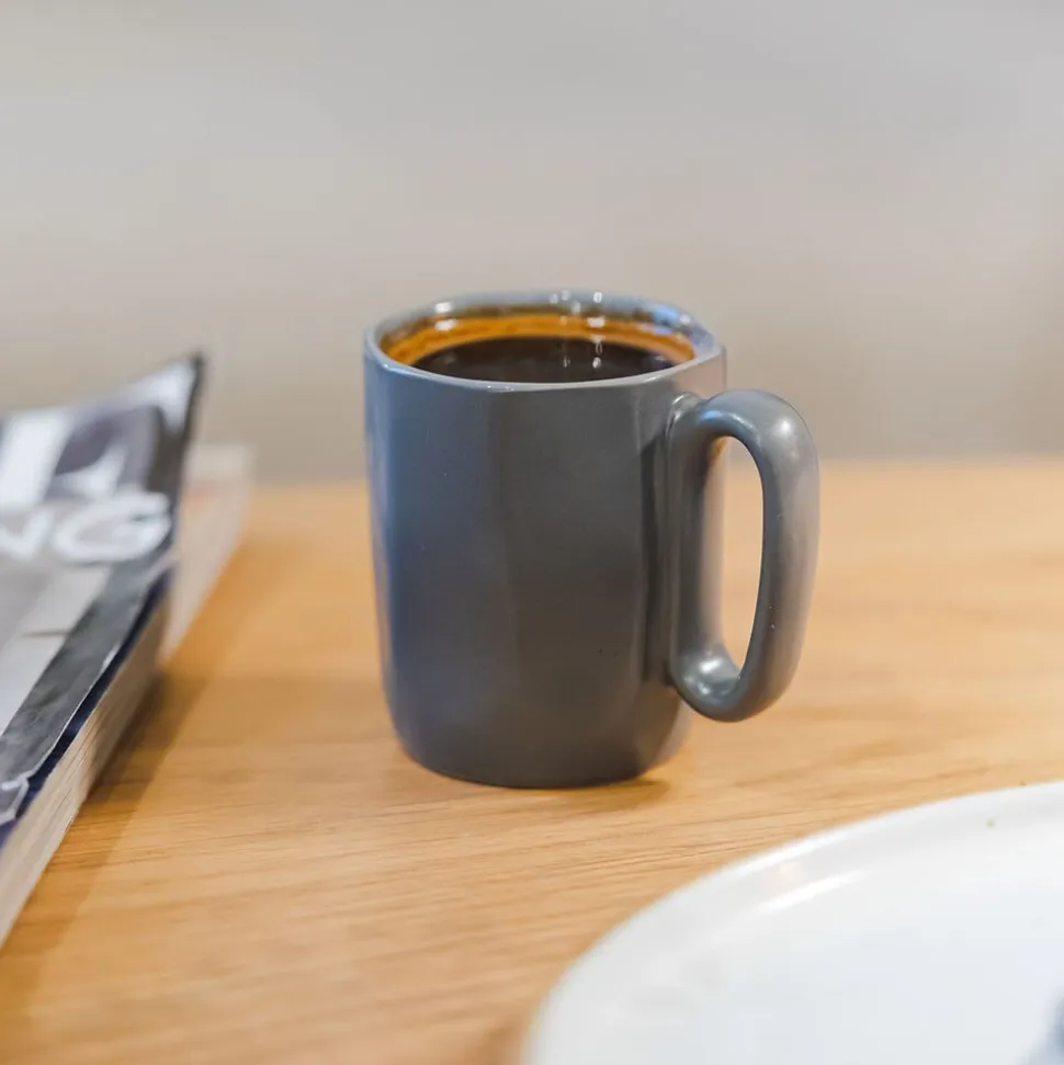 Kubki ceramiczne do espresso Vialli Design Fuori, 80 ml, 2 sztuki, szare