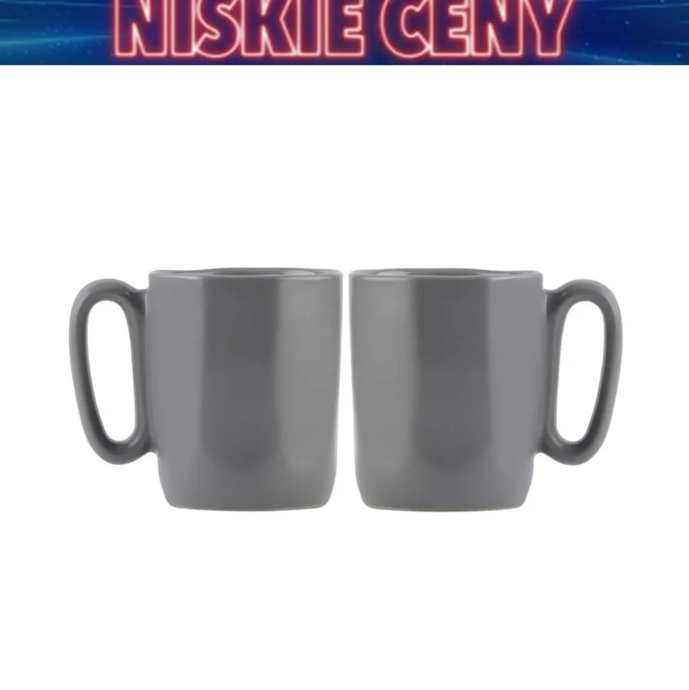 Kubki ceramiczne do espresso Vialli Design Fuori, 80 ml, 2 sztuki, szare
