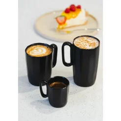 Kubki ceramiczne do espresso Vialli Design Fuori, 80 ml, 2 sztuki, czarne