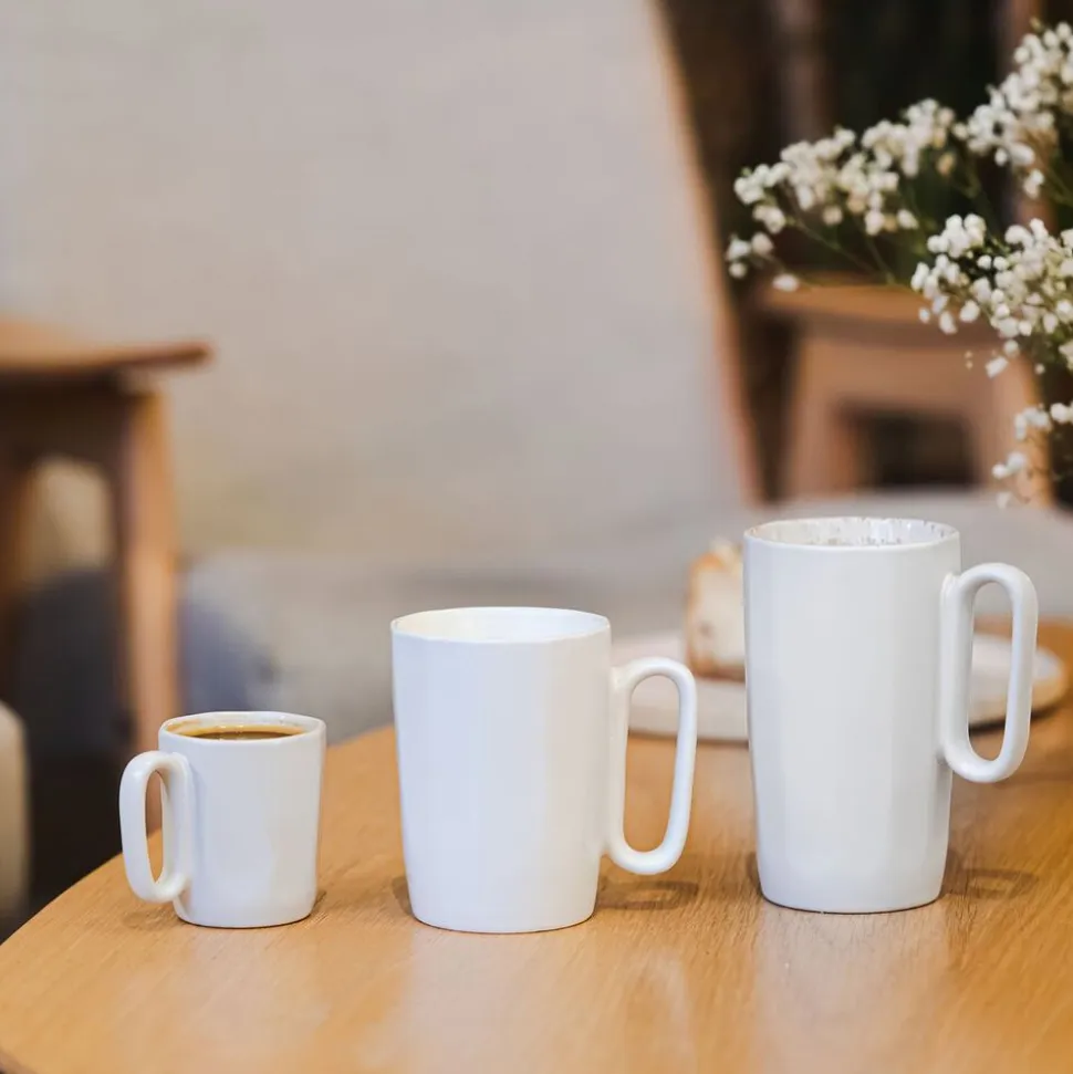 Kubki ceramiczne z uchem Vialli Design Fuori, 330 ml, 2 sztuki, białe