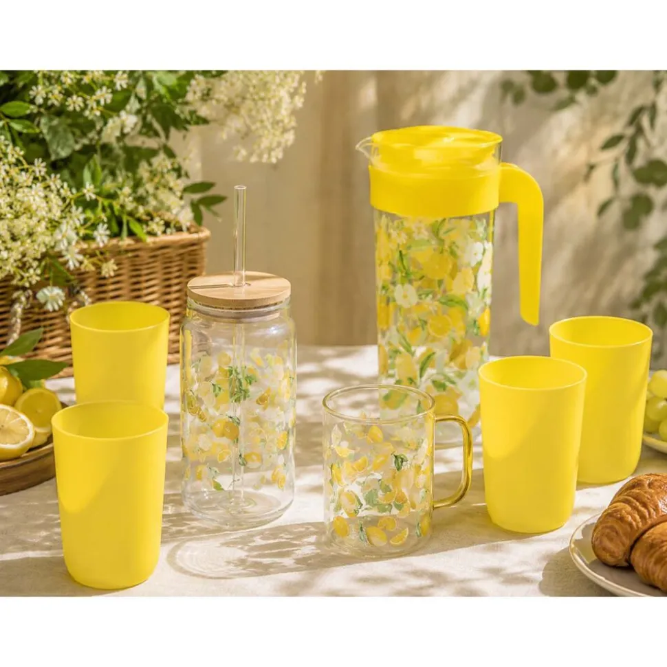 Kubki szklane Florina Citrini, 4 sztuki, 400 ml, żółte