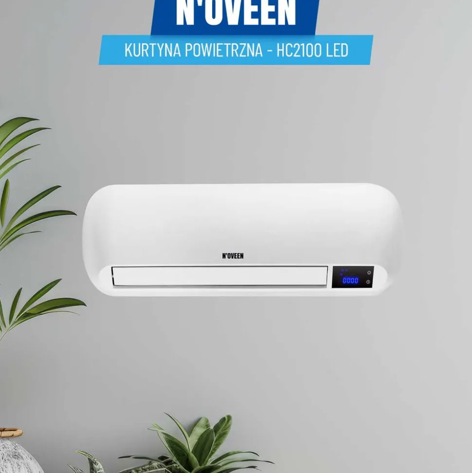 Kurtyna powietrzna Noveen HC2100 LED, z pilotem, dwa poziomy grzania