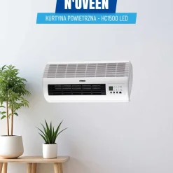 Kurtyna powietrzna Noveen HC1500 LED, z pilotem, dwa poziomy grzania