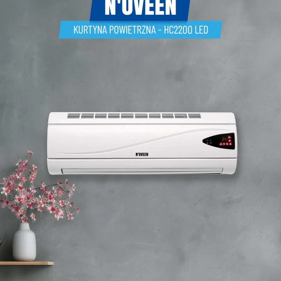 Kurtyna powietrzna Noveen HC2200 LED, z pilotem, dwa poziomy grzania