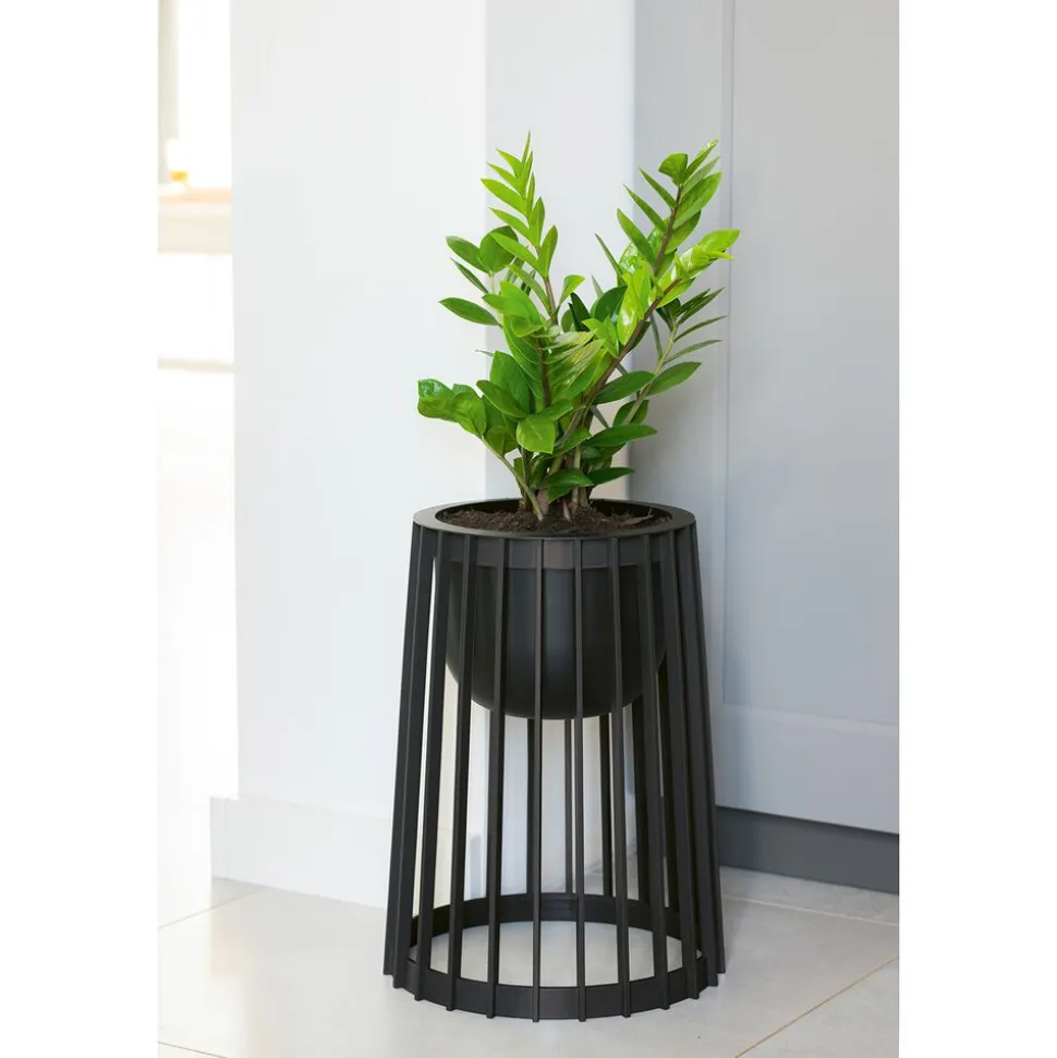 Kwietnik Form Platic Standy, z wkładem doniczkowym 24 cm, czarny