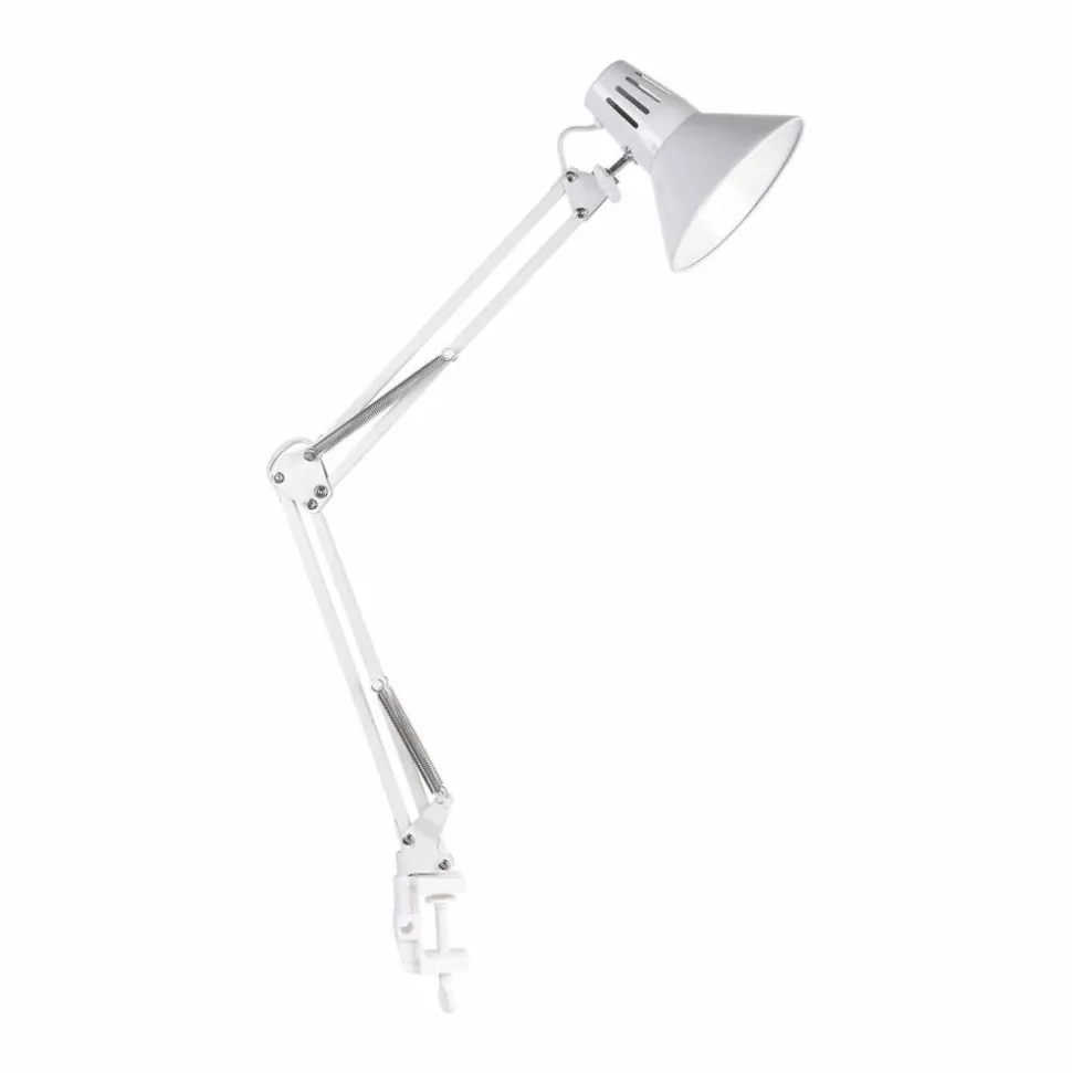 Lampa biurkowa Sanico Goldlux Worker, E27, mocowana do blatu, biała