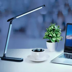 Lampa biurkowa Sanico Goldlux Madera LED, 4000K, czarno-srebrna