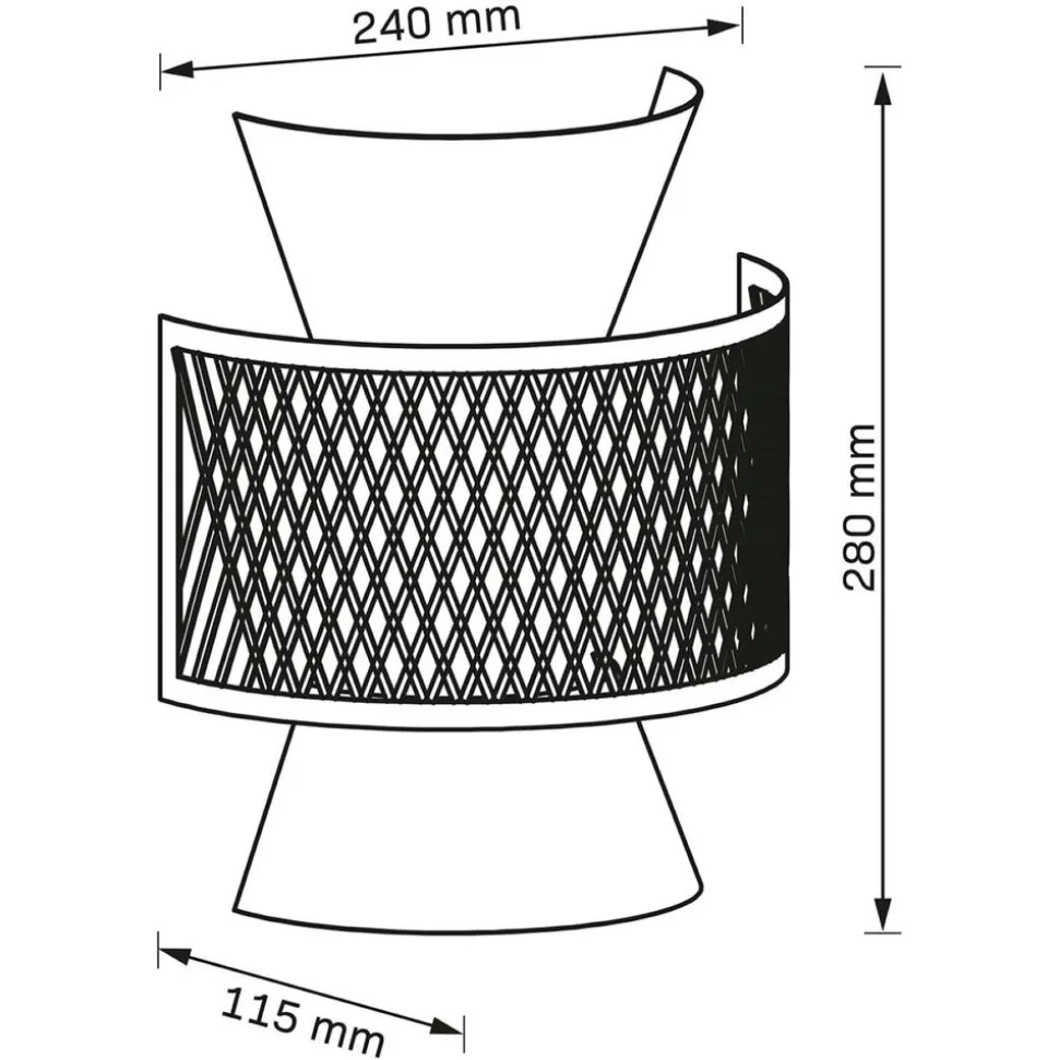 Lampa ścienna Sanico Goldlux Grenada, 24 x 11 x 28 cm, E27