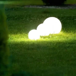 Lampa ogrodowa 30 cm, kula, E27, biała