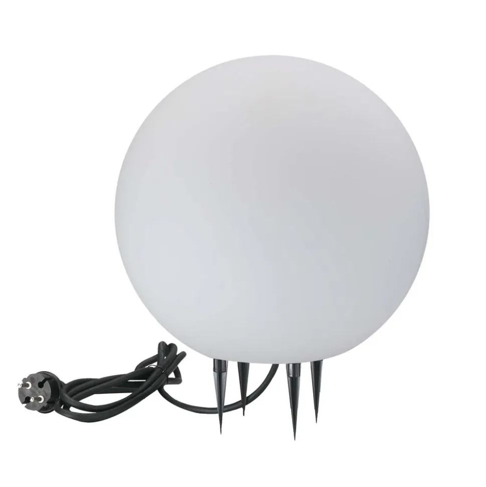 Lampa ogrodowa 30 cm, kula, E27, biała