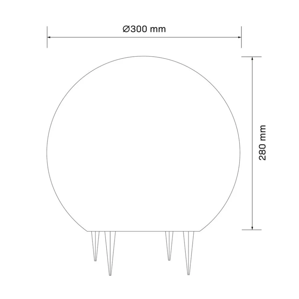 Lampa ogrodowa 30 cm, kula, E27, biała