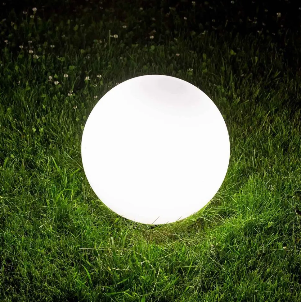 Lampa ogrodowa 30 cm, kula, E27, biała