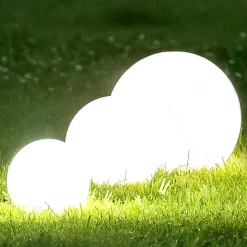 Lampa ogrodowa 30 cm, kula, E27, biała