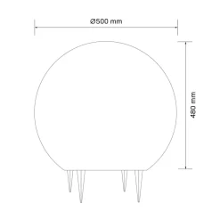 Lampa ogrodowa 50 cm, kula, E27, biała