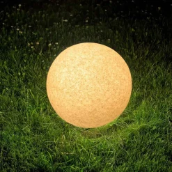 Lampa ogrodowa 50 cm, kula, E27, szara