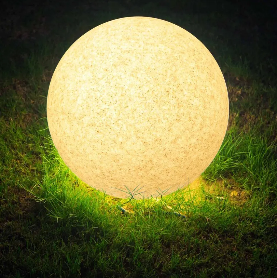 Lampa ogrodowa 50 cm, kula, E27, szara