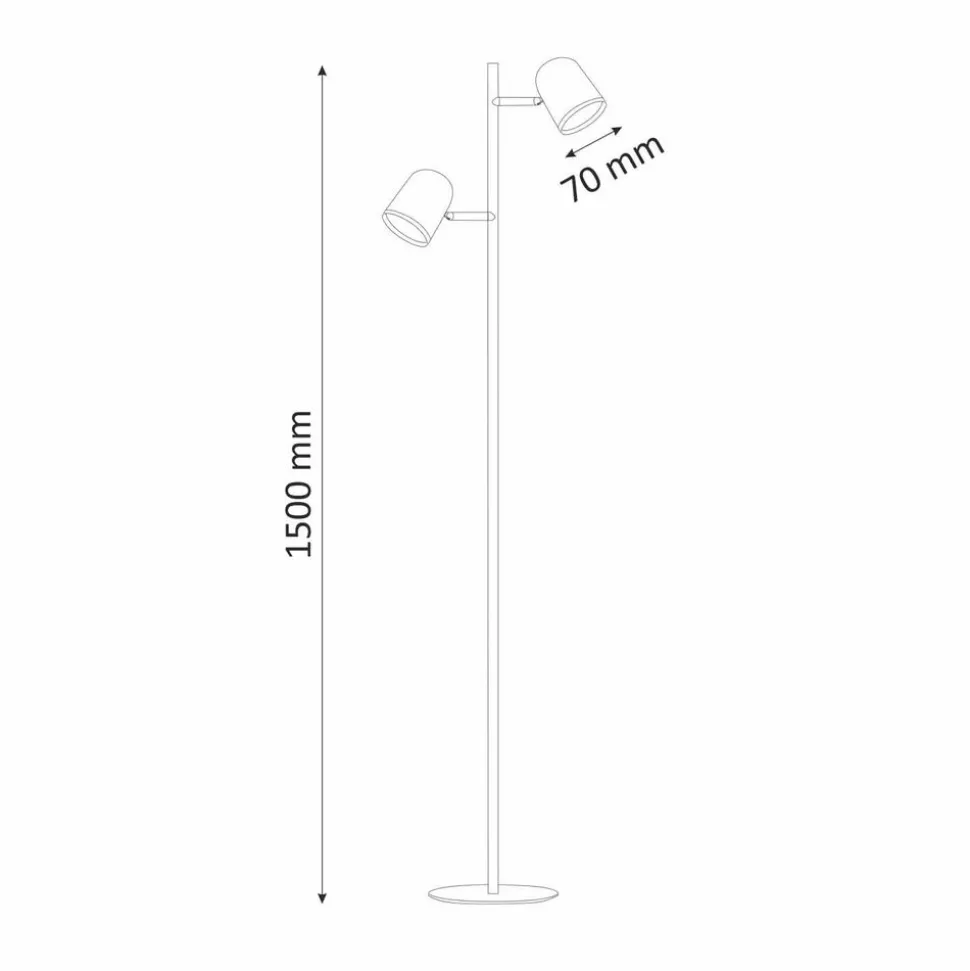 Lampa podłogowa LED Sanico Goldlux Rawi, 3000K, czarna