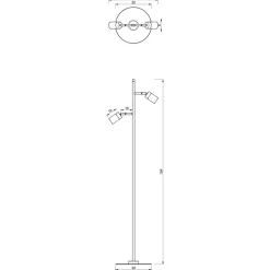Lampa podłogowa Milagro Joker 2 x GU10, czarna chrom