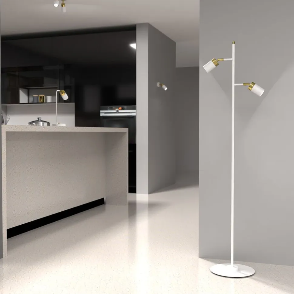 Lampa podłogowa Milagro Joker 2 x GU10, biało-złota