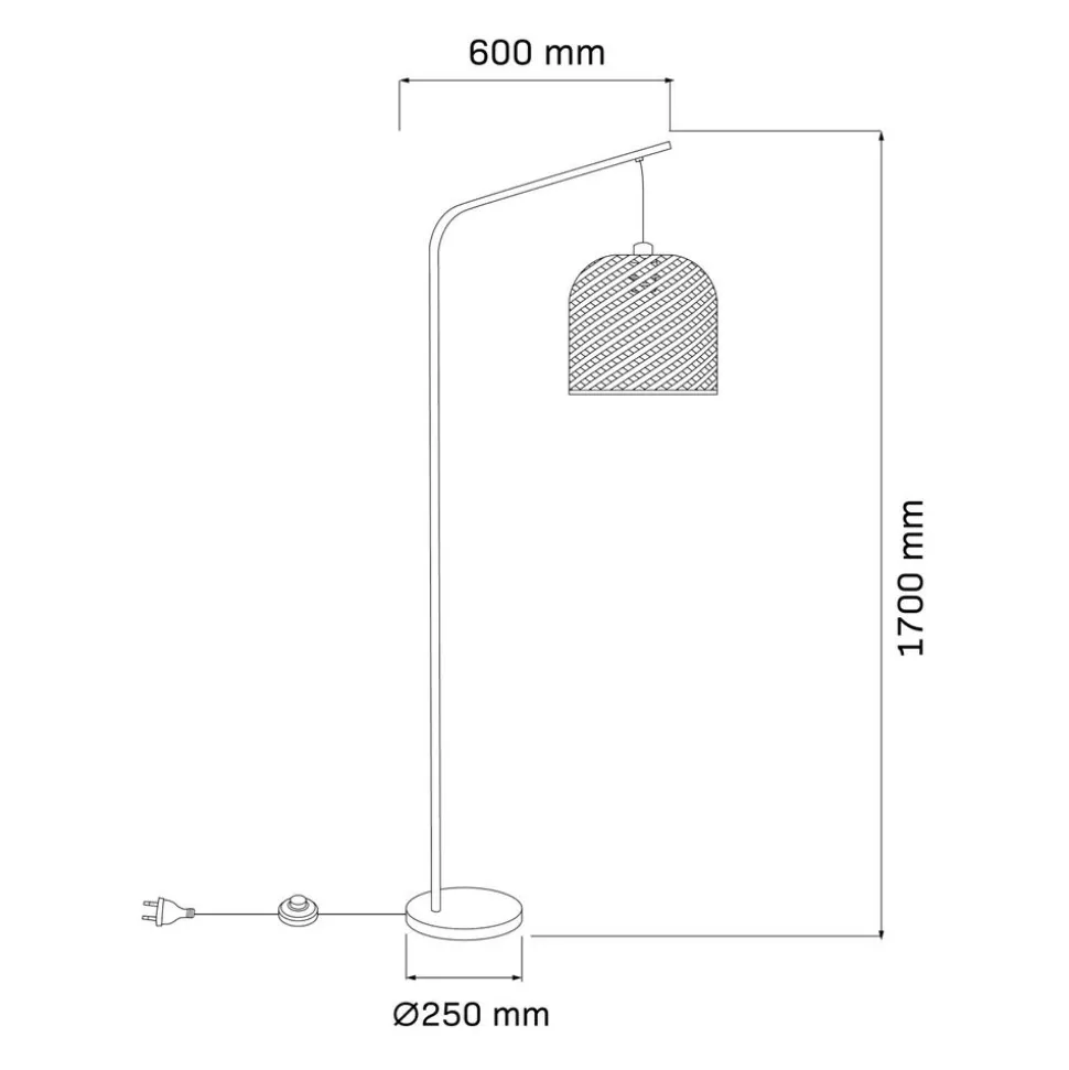 Lampa podłogowa Sanico Goldlux Rio Natural, E27