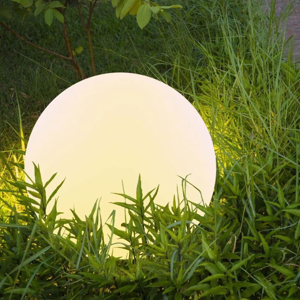 Lampa solarna 20 cm Sanico Goldlux, kula, 4000K, biała