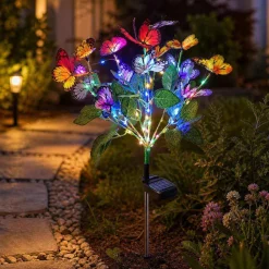 Lampa solarna LED Meven, bukiet motylków, 3 diody LED
