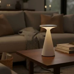 Lampa stołowa LED Sanico Goldlux Paros, USB-C, IP44, biała