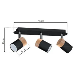 Lampa sufitowa Milagro Joker 3 x GU10, czarna