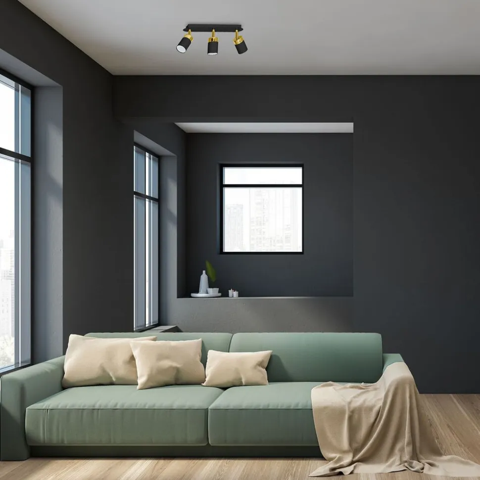 Lampa sufitowa Milagro Joker 3 x GU10, czarno-złota