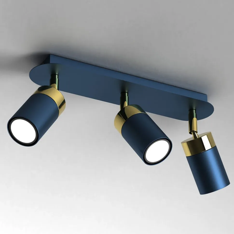 Lampa sufitowa Milagro Joker 3 x GU10, granatowo-złota
