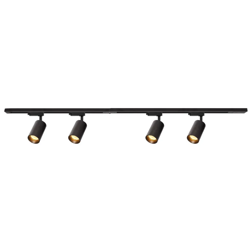 Lampa sufitowa Milagro Pipe Track 4 x GU10, na szynie, 1,5 m, czarna