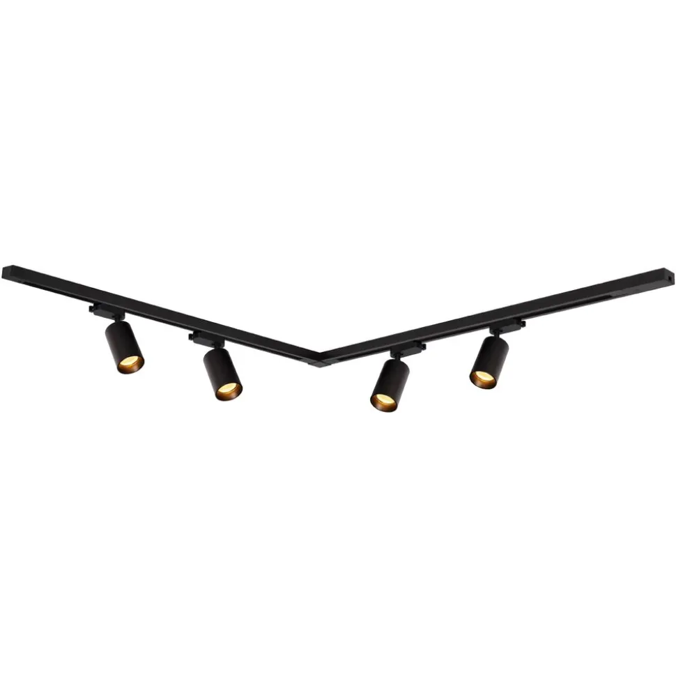 Lampa sufitowa Milagro Pipe Track 4 x GU10, na szynie, 1,5 m, czarna
