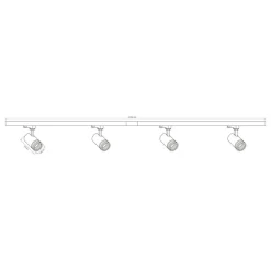 Lampa sufitowa Sanico Goldlux Milano 4 x GU10, na szynie, 2 x 1 m, czarna