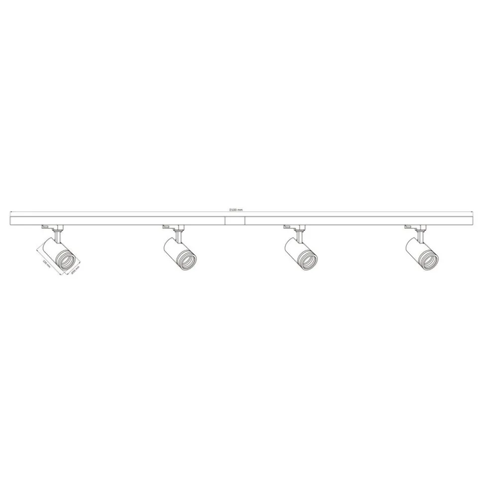 Lampa sufitowa Sanico Goldlux Milano 4 x GU10, na szynie, 2 x 1 m, czarna