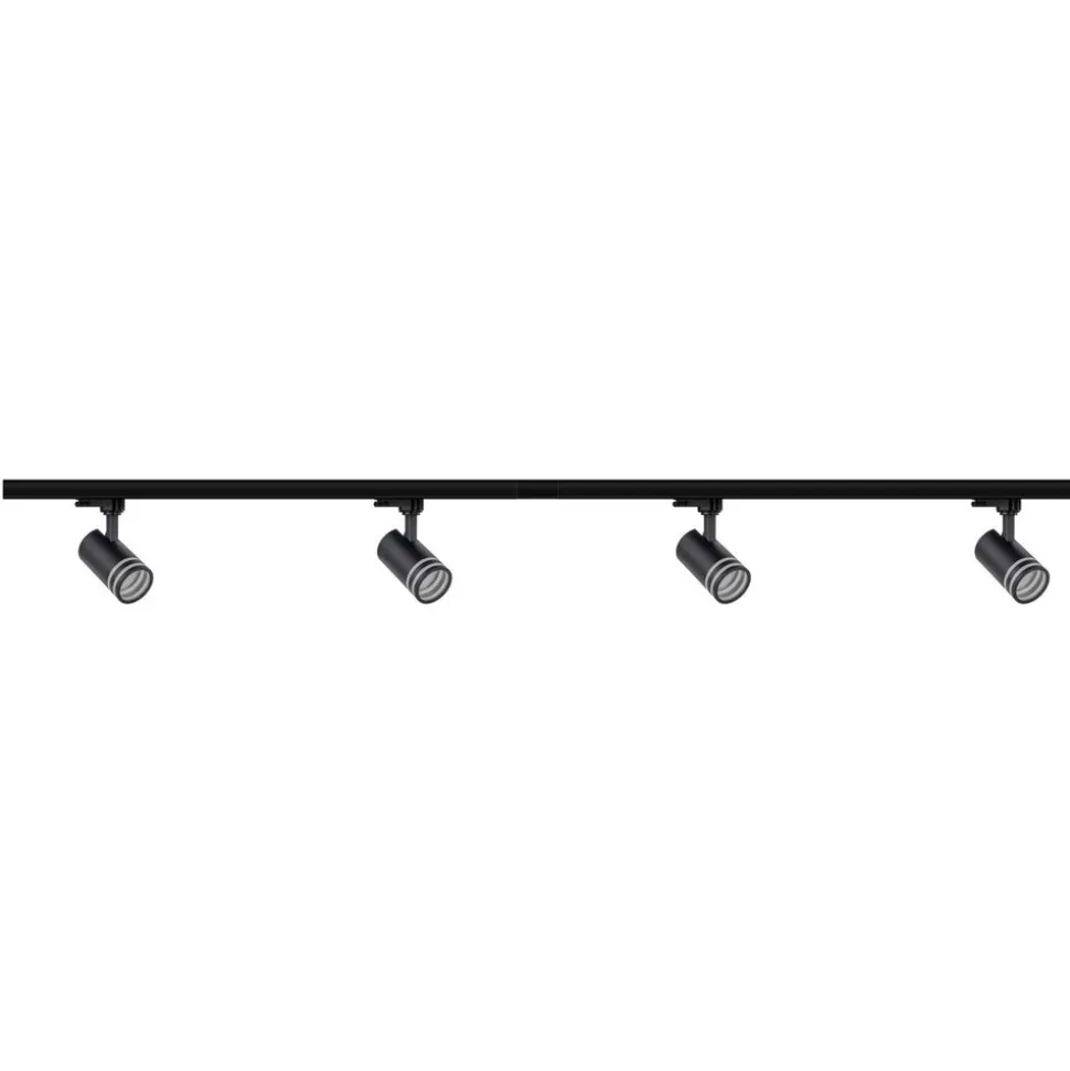 Lampa sufitowa Sanico Goldlux Milano 4 x GU10, na szynie, 2 x 1 m, czarna