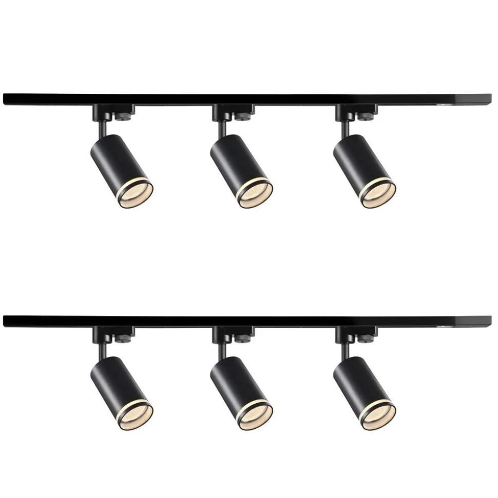 Lampa sufitowa Sanico Goldlux Paris 6 x GU10, na szynie, 2 x 1 m, czarna