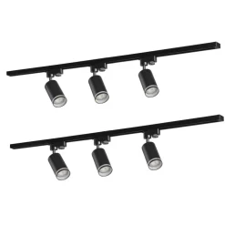 Lampa sufitowa Sanico Goldlux Paris 6 x GU10, na szynie, 2 x 1 m, czarna