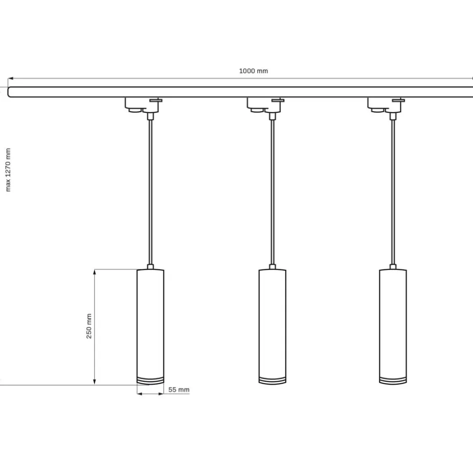 Lampa sufitowa wisząca Sanico Goldlux Paris, na szynie, 3 x 10GU, 1 m, biała