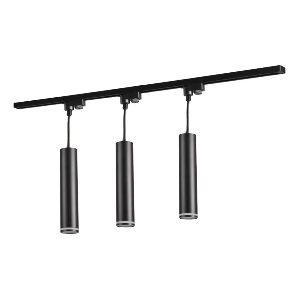 Lampa sufitowa wisząca Sanico Goldlux Paris, na szynie, 3 x 10GU, 1 m, czarna